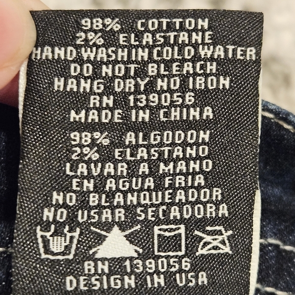 Grace SZ 27 Y2K Med Wash Low Rise Embellished Boot Cut Biker Rodeo Denim Jeans - Picture 11 of 11